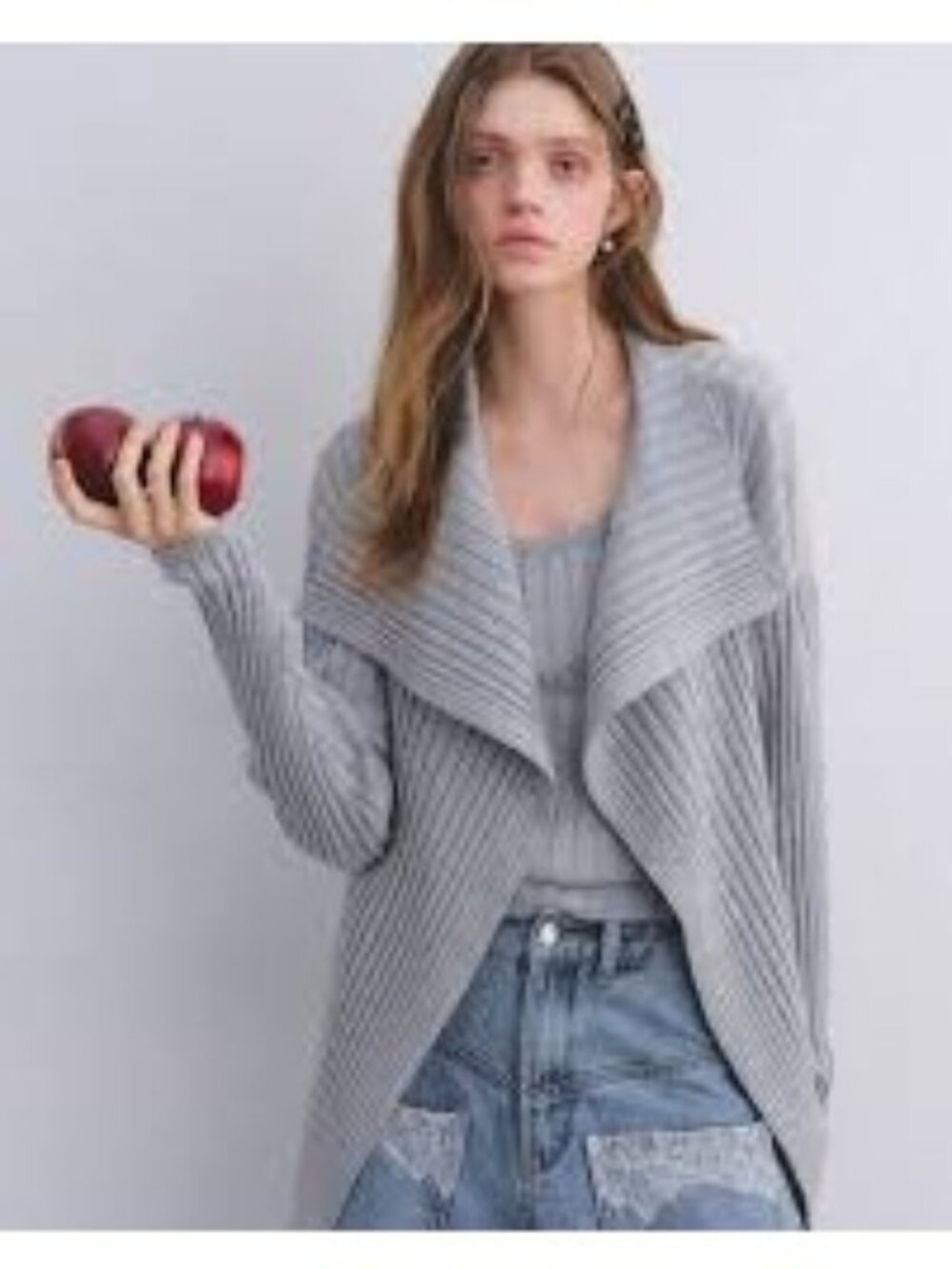 NWT Theory Light Grey Wool/Cashmere Cardigan, Size Medium